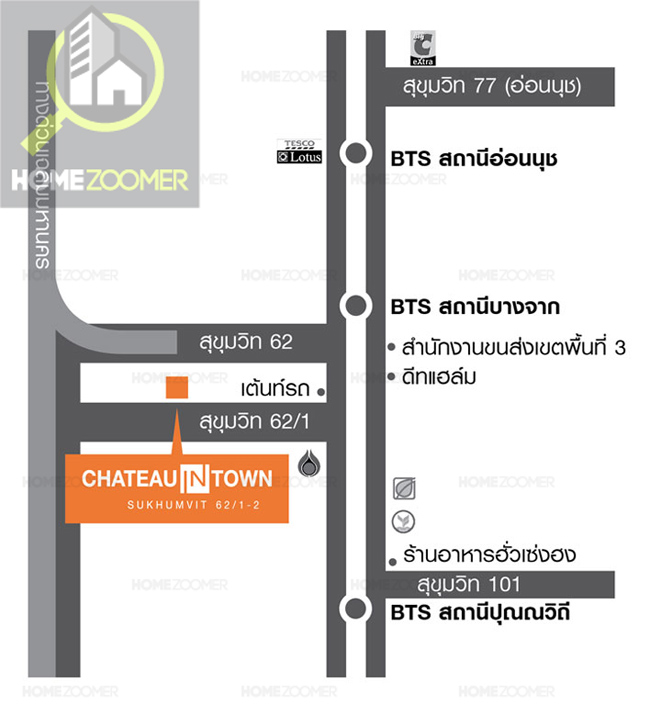 แผนที่โครงการ Chateau In Town Sukhumvit 62/1-2