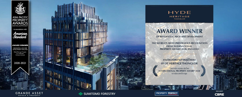 HYDE Heritage Thonglor คว้ารางวัล AWARD WINNER สุดยอดโครงการที่พักอาศัย